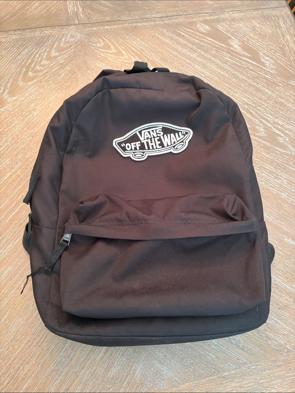 Vans Black Backpack with White 'Off The Wall' Patch
